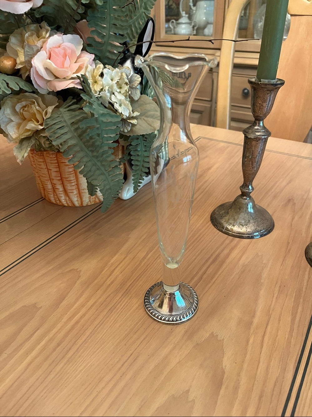 Vintage Sterling weight Large Bud vase